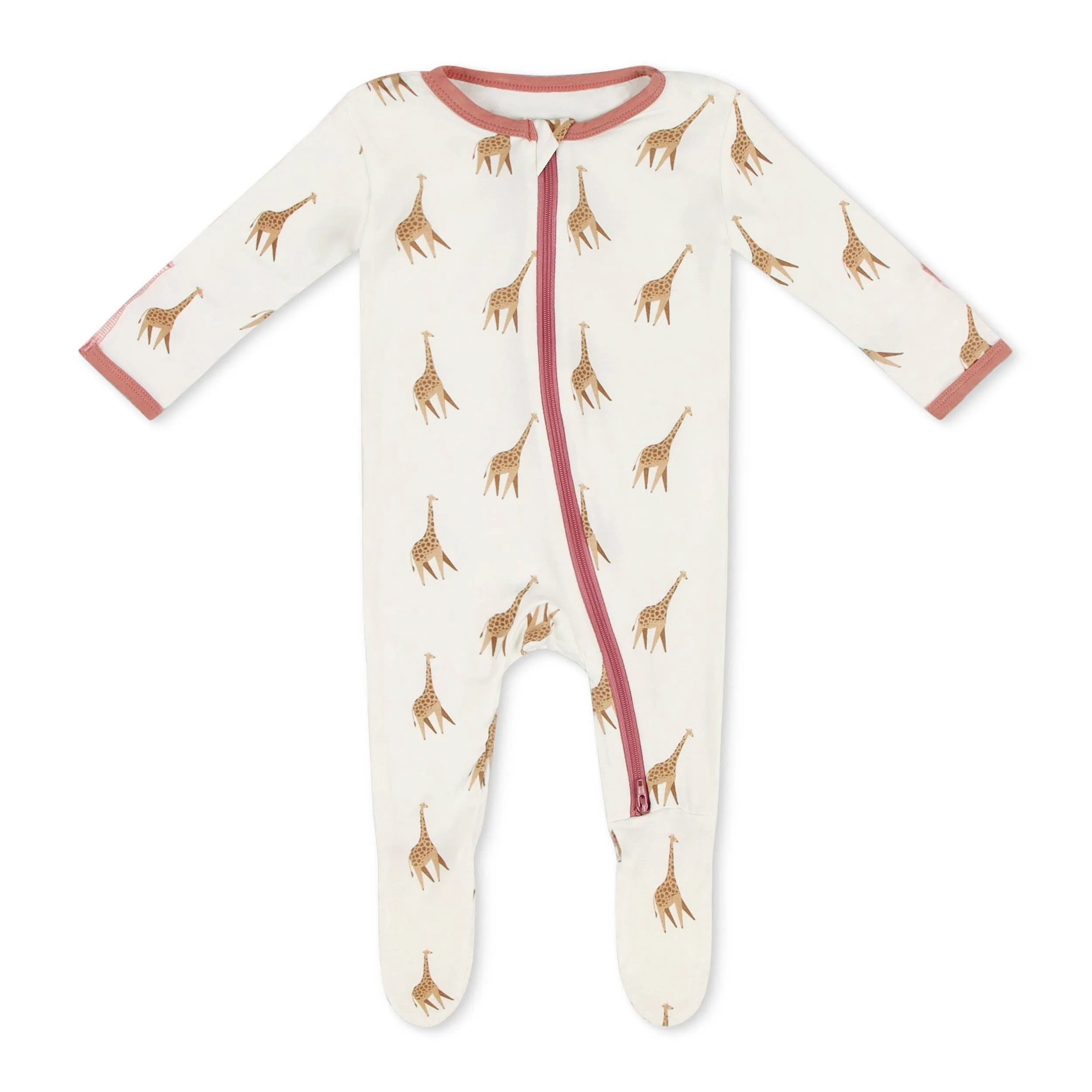 bamboo little - GIRAFFE ZIPPERED FOOTIE 18-24 months