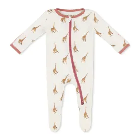 bamboo little - GIRAFFE ZIPPERED FOOTIE 9-12 months