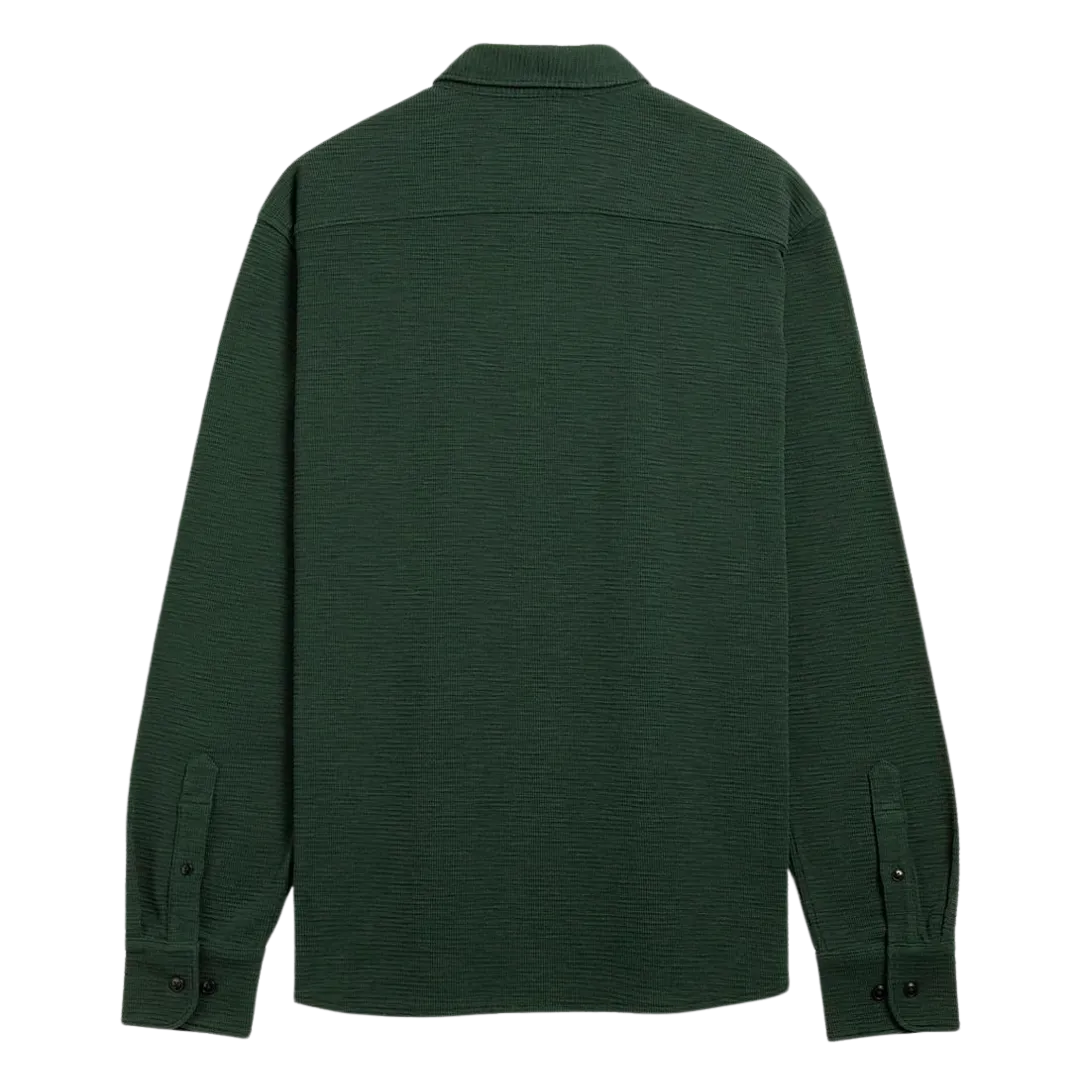 Darcy Slub Waffle Shirt - Dark Green