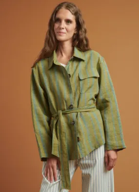 Diega Cabala Linen Jacket / Green Aqua