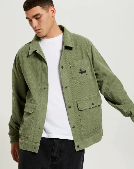 Grafiti Cord Snap Jacket Flight Green