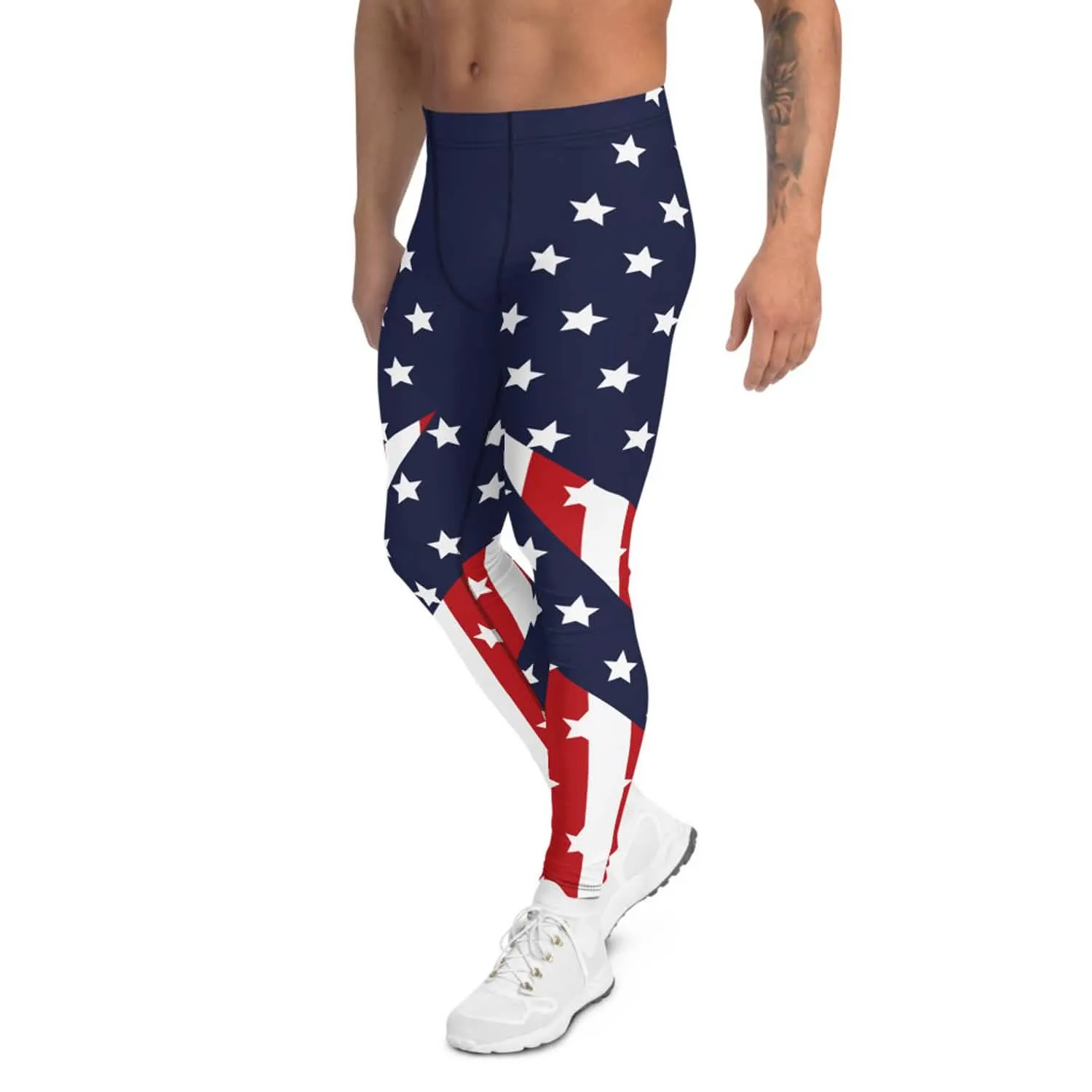 Performance-Driven Patriotic Leggings for Active Men