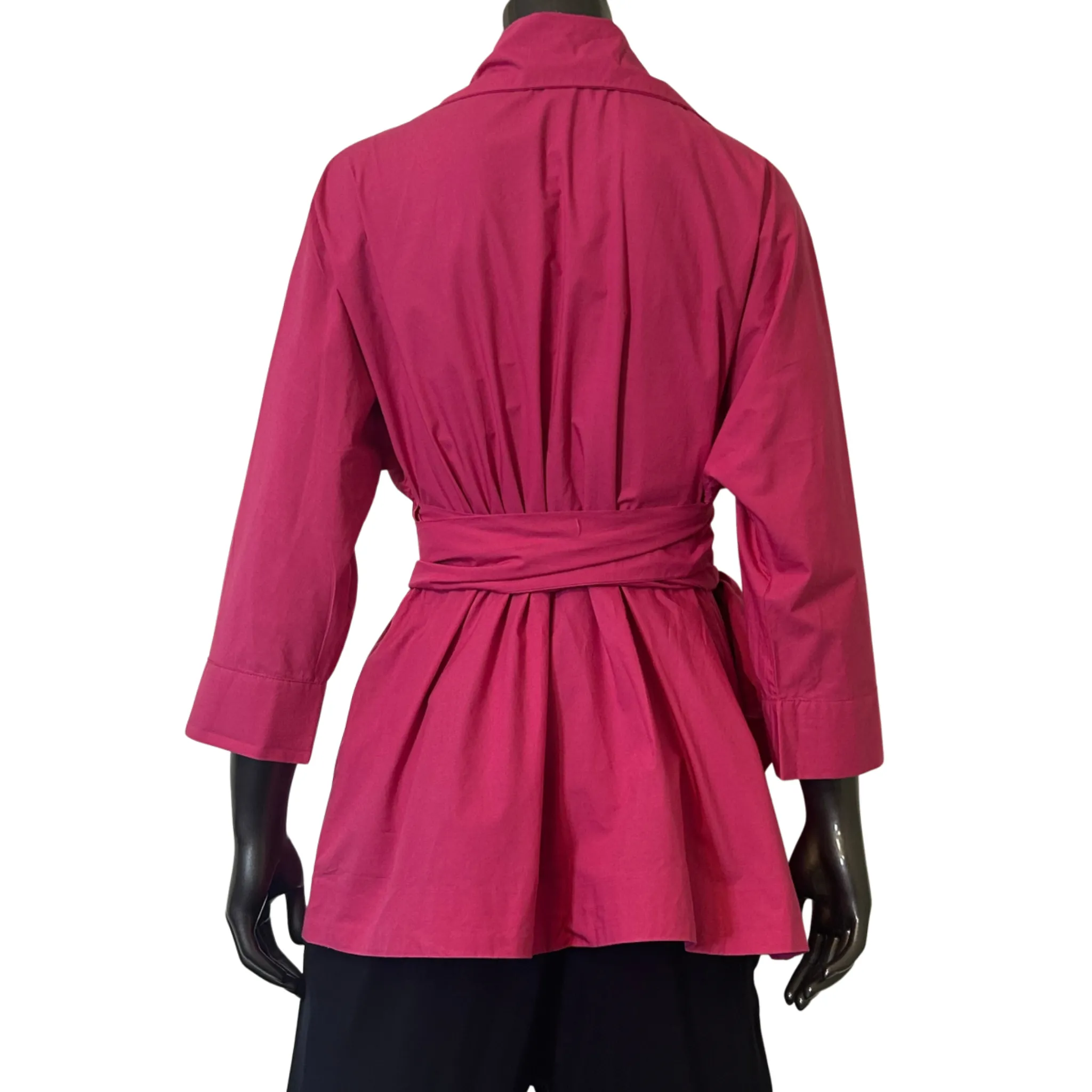 Sandi Wrap Shirt - Cotton Poplin - Fuchsia