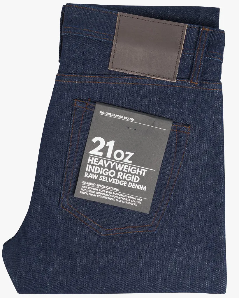 Unbranded UB421 Tight Fit Mens Jeans - 21oz Indigo Selvedge