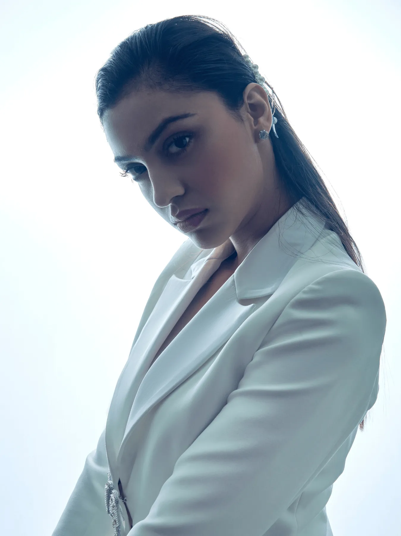 White Dinner Jacket with Bow on Front