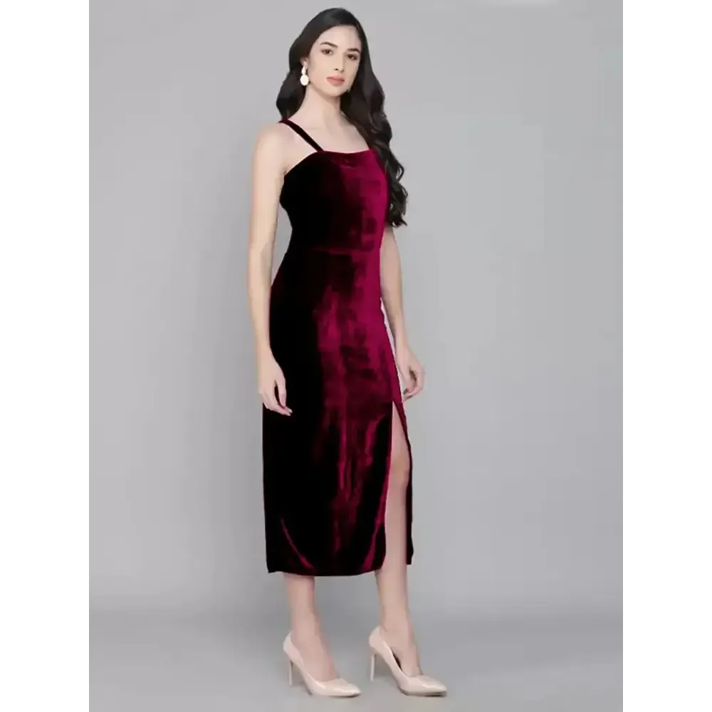 Womens Velvet Strap Dress