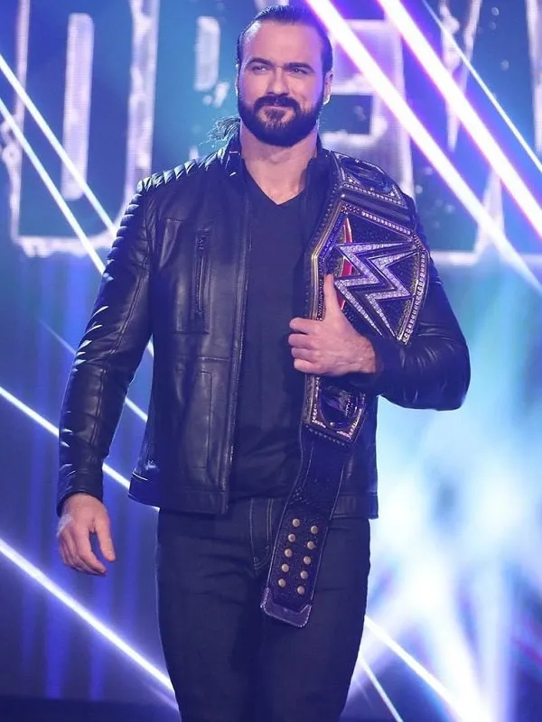WWE Wrestler Leather Jacket Worn By Drew McIntyre | Drew McIntyre WWE Wrestler Leather Jacket